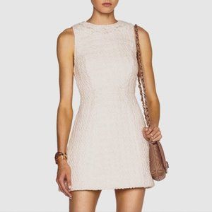 Alice & Olivia Haven Beaded Cream Tweed Dress 6